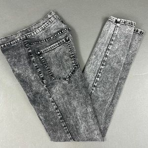 *Garage* Ladies Black High Waist Acid Wash/Stonewash Skinny Jeans Size 01